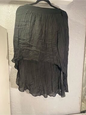 NaNa Black High-Low Crinkle Layered Skirt